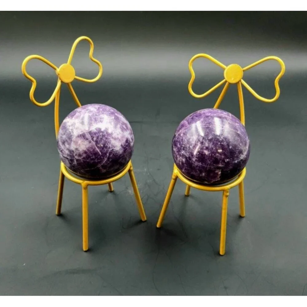 1 Metal Chair Sphere‎ Stand - Crystal Ball Holder, Peace, Zen, Orb Holder, Gold